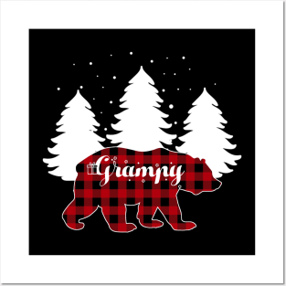 Buffalo Red Plaid Grampy Bear Matching Family Christmas Posters and Art